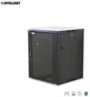 Szafy rack - Intellinet Szafa wisząca zmontowana 6U 600x450 Rack 19\" szklane drzwi czarna 918381 - miniaturka - grafika 1
