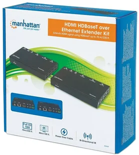 Manhattan Extender HDMI HDBaseT po skrętce Cat6/6a/7 4K UHD do 40m z IR PoC 207638 - Przełączniki KVM - miniaturka - grafika 7