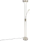 Lampy stojące - QAZQA Stalowa lampa podłogowa z lampką do czytania  w tym LED i ściemniacz - Diva - miniaturka - grafika 1