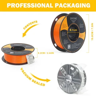 ERYONE ERYONE PLA Filament for 3D Printer 1.75mm Tolerance 0.03mm 1kg (2.2LBS)/Spool - Orange 795736EUDF - Filamenty i akcesoria do drukarek 3D - miniaturka - grafika 3