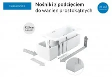 Schedpol Nośnik styropianowy 120-170 x 70 do wanien prostokątnych 1.028 - Nogi i stelaże do wanien - miniaturka - grafika 3