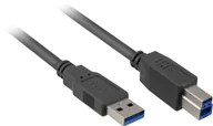 Kable USB - Sharkoon 1m, USB3.0-A/USB3.0-B kabel USB 3.2 Gen 1 (3.1 Gen 1) USB A USB B Czarny - miniaturka - grafika 1