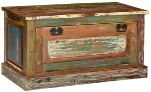 vidaXL Szafka na buty, ławka, lite drewno z odzysku vidaXL - Szafki na buty - miniaturka - grafika 2