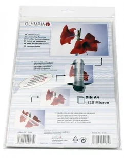Olympia Laminator 1x25 Laminating pouches DIN A4 125 micron - 9185 - Folie do laminatora - miniaturka - grafika 2