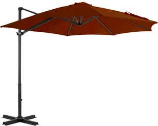 vidaXL Wiszący parasol ze słupkiem aluminiowym, terakotowy, 300 cm 312307 - Parasole ogrodowe - miniaturka - grafika 2