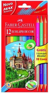 Faber-Castell Kredki Zamek 12 Kolorów + 3 Szt. Dwustronne 111215 - Kredki, ołówki, pastele i pisaki - miniaturka - grafika 2