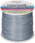 Pasmanteria - BREWIS Sznurek bawełniany srebrny 1mmx25m woskowany Brewis - miniaturka - grafika 1