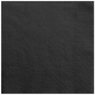 PartyDeco Serwetki trójwarstwowe czarny 33x33cm SP33-1-010 - Dekoracje i nakrycia stołu na imprezę - miniaturka - grafika 2