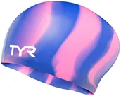 Pływanie - TYR Long Hair Silicone Cap Women, niebieski/różowy 2021 Czepki LCSLM547 - miniaturka - grafika 1
