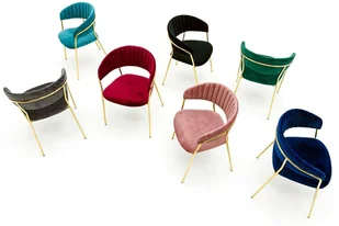 King Home Krzesło MARGO ciemny szary welur podstawa złota KH121100121.11 - Krzesła - miniaturka - grafika 10