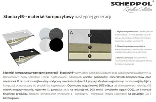 Schedpol Schedline Brodzik prostokątny kompozytowy Schedline PROTOS White Stone 90x80 3SP.P1P-8090/B/ST-M1/B/ST - Brodziki prysznicowe - miniaturka - grafika 8
