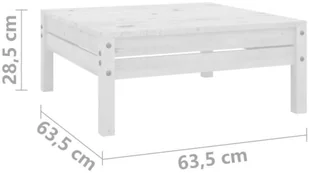 vidaXL Stołek ogrodowy biały lite drewno sosnowe 806578 - Stoły ogrodowe - miniaturka - grafika 6
