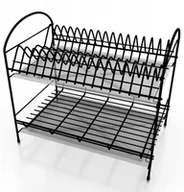 Suszarki do naczyń - Suszarka Ociekacz Do Naczyń 2 Poziomy 37CM Czarna - miniaturka - grafika 1