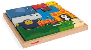 Janod Układanka drewniana piramida Zwierzęta, - Klocki - miniaturka - grafika 6