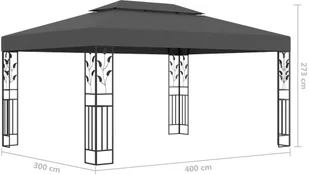 vidaXL Altana z podwójnym dachem, 3x4 m, antracytowa - Altany ogrodowe - miniaturka - grafika 6