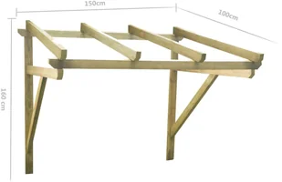 vidaXL Zadaszenie nad drzwi, 150x100x160 cm, lite drewno sosnowe vidaXL - Daszki nad drzwi - miniaturka - grafika 4