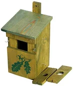 Akcesoria dla ptaków - dobar ozdobna skrzynka na gniazdka dla ptaków, z drewna (sosna, lite drewno), do ogrodu, na balkon, 3 różne otwory na drzwi - pomoc przy gniazdach domek dla ptaków - miniaturka - grafika 1