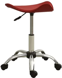 Fotel biurowy, krzesło biurowe VidaXL Taboret kosmetyczny, winna czerwień, sztuczna skóra 323689 VidaXL - Fotele i krzesła biurowe - miniaturka - grafika 4