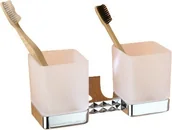 Kubki na szczoteczki do zębów - Art Platino PANAMA Uchwyt z dwoma szklankami chrom PAN-86052 - miniaturka - grafika 1