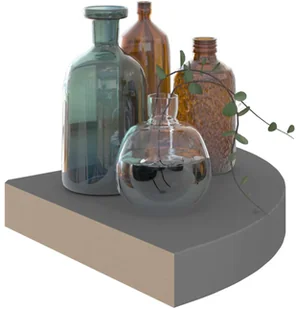 vidaXL vidaXL Narożne półki ścienne, 2 szt., połysk, szare, 25x25x3,8 cm, MDF - Półki do salonu - miniaturka - grafika 4