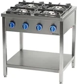 Piece, kotły  i płyty grzejne gastronomiczne - Stalgast Kuchnia gazowa wolnostojąca 900 - 4 palnikowa z półką 36kw - g20 (gz50) - miniaturka - grafika 1