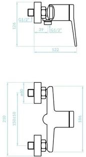 Kuchinox Bateria natryskowa ścienna bez zestawu natryskowego biała/różowe złoto ALANIS BQI 640D - Baterie wannowe i prysznicowe - miniaturka - grafika 4