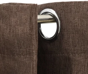 vidaXL Zasłony stylizowane na lniane, 2 szt., taupe, 140x245 cm - Zasłony - miniaturka - grafika 4