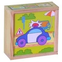 Brimarex KLOCKI DREWNIANE W SKRZYNCE UKŁADANKA POJAZDY - Klocki - miniaturka - grafika 5