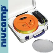 Poziomice, łaty, miary - Nivcomp Poziomnica wężowa elektroniczna H-25-PRO z tyczkami i lustrem H-25-PRO - miniaturka - grafika 1