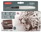 Przybory szkolne - Derwent Line And Wash Sketching Set zestaw 6 ołówków z serii Graphic, 2 rozpuszczalne w wodzie ołówki, metalowe etui Derwent oraz akcesoria 2302162 - miniaturka - grafika 1