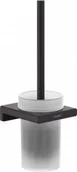Akcesoria łazienkowe - Hansgrohe 41752670 AddStoris Szczotka toaletowa z pojemnikiem ścienna czarny matowy - miniaturka - grafika 1