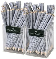 Ołówki - Faber-Castell Ołówek Jumbo Grip B Display 2x36 sztuk srebrny AMEX - miniaturka - grafika 1