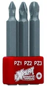 Zestawy narzędziowe - Modeco Komplet 3 szt końcówek wkręcających typu PZ 50MM PZ1,PZ2,PZ3)Modeco MN-15-522 5027 - miniaturka - grafika 1