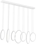 Lampy sufitowe - Mdeco LAMPA wisząca MDECO SLIM/000018/4000/W futurystyczna OPRAWA listwa LED 130W 4000K zwis pierścienie rings białe - miniaturka - grafika 1