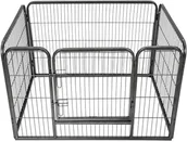 Sprzęt podróżny i transportery dla psów - tectake Kojec dla szczeniąt 4-kątny - szary 401718 - miniaturka - grafika 1