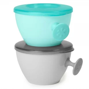 Skip Hop Zestaw misek Easy-Grab Grey/Soft Teal - Miseczki i talerzyki dla dzieci - miniaturka - grafika 2