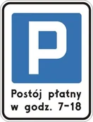 Wyposażenie miejsc publicznych - Znak drogowy informacyjny D-44 strefa płatnego parkowania - miniaturka - grafika 1