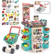 Zabawy w naśladowanie dorosłych - Duży Sklep Supermarket Kasa Wózek Sklepik Dźwięki - miniaturka - grafika 1