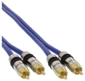 Kable - InLine Cinch Kabel AUDIO, PREMIUM, pozłacana wtyczka Cinch, 2x Cinch wtyczka / wtyczka, 15m 89715P - miniaturka - grafika 1