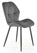 Krzesła - Halmar Krzesło tapicerowane velvet szary K453 na czarnym nogach - miniaturka - grafika 1