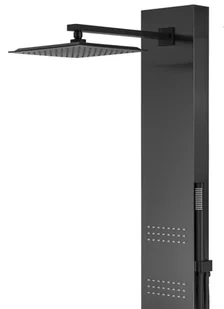 Corsan Panel prysznicowy Neo S060 grafitowy z termostatem oświetleniem LED i wylewką S-060T NEO LED GRAFIT - Panele prysznicowe - miniaturka - grafika 5