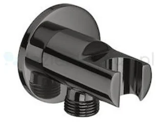 Roca Black Round Uchwyt słuchawki prysznicowej z przyłączem węża czarny A5B5250CN0 - Wieszaki łazienkowe - miniaturka - grafika 2