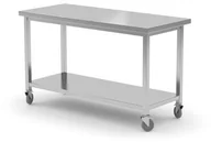 Wózki na żywność - Hendi Stół jezdny z półką - skręcany, o wym. 1000x700x850 mm 815786 - miniaturka - grafika 1