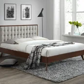 Łóżka - SOLOMO łóżko beżowy / orzech (3p=1szt) - miniaturka - grafika 1