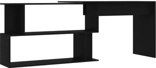 vidaXL vidaXL Biurko narożne, czarne, 200x50x76 cm, płyta wiórowa - Biurka - miniaturka - grafika 2