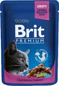 Mokra karma dla kotów - Brit Premium Cat Pouches with Chicken & Turkey 24 x 100g - miniaturka - grafika 1