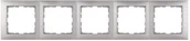 Wyłączniki światła i elektryczne - Berker B.Kwadrat Ramka 5-krotna alu 5310158994 - miniaturka - grafika 1