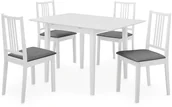 Stoły z krzesłami - vidaXL 5-częściowy zestaw mebli do jadalni, MDF, biały - miniaturka - grafika 1