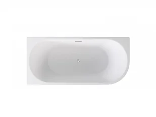 Besco Wanna wolnostojąca przyścienna 150x75 ZOYA Prawa + Złota maskownica syfonu - Wanny - miniaturka - grafika 2