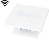 Wyłączniki światła i elektryczne - LUMENIX WŁACZNIK ŚCIENNY ŚWIATŁA BIANKA - DOTYKOWY SZKLANY POTRÓJNY BIAŁY WIFI (RADIOWY) WS-BIANKA-10 - miniaturka - grafika 1
